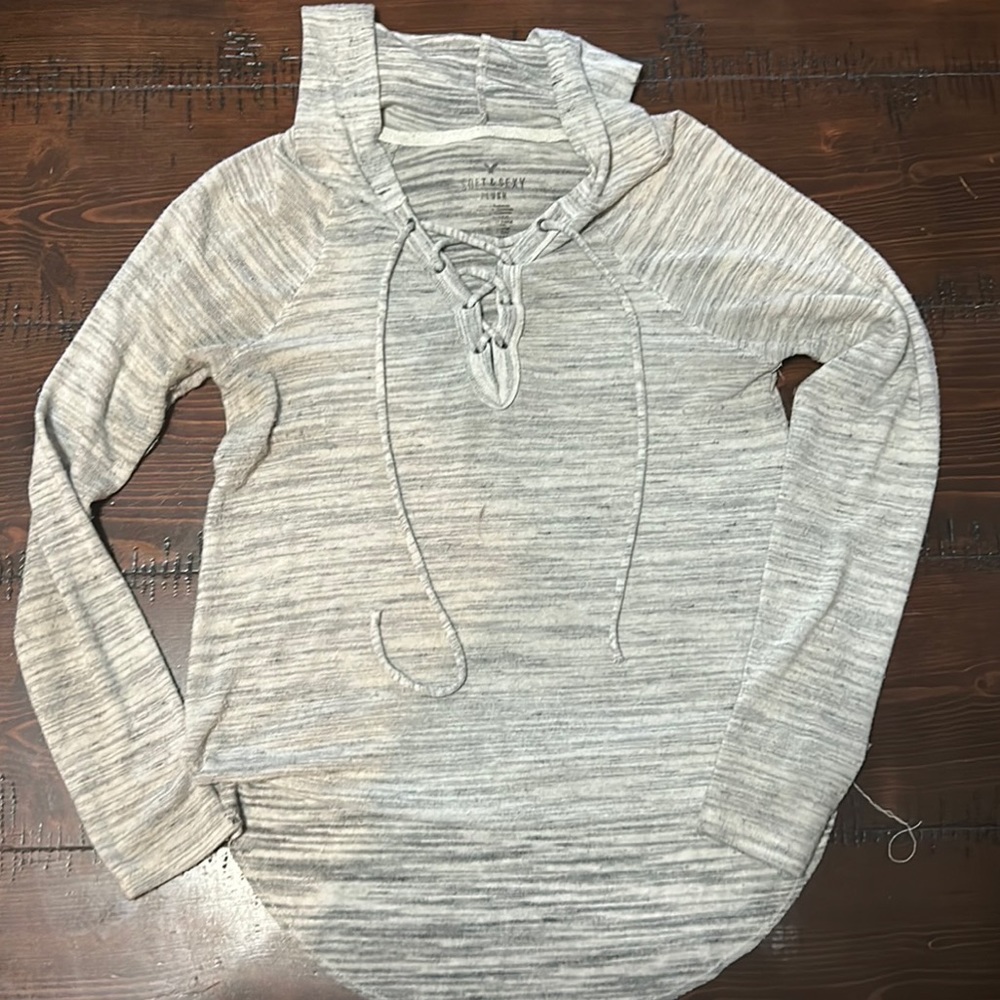 Long sleeve soft and sexy hooded tunic